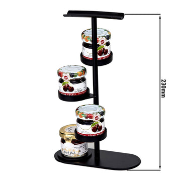 (12 sztuk) Stojak do marmolady / Stojak bufetowy - czarny - z 4 półkami - Prime Gastro