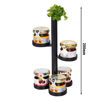 (12 sztuk) Stojak do marmolady / Stojak bufetowy - czarny - z 5 półkami - Prime Gastro