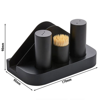 (12 szt.) Zestaw do przypraw - 4 części - serwetki, sól, pieprz i wykałaczka - Prime Gastro