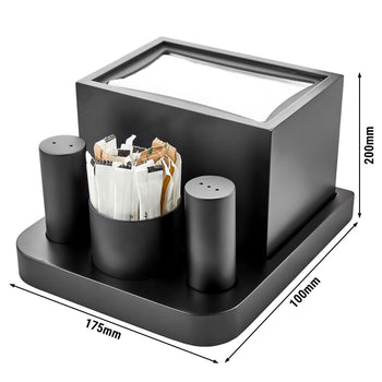 (12 szt.) Zestaw do przypraw - 4 części - serwetki, sól, pieprz i wykałaczka - Prime Gastro