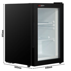 Lodówka minibar - 440mm - 62L - 1‑drzwiowa, ze szklanymi drzwiami - Czarny