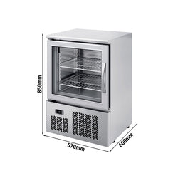 Mini zamrażarka ze stali nierdzewnej PREMIUM PLUS - 95 litrów - z 1 szklanymi drzwiami