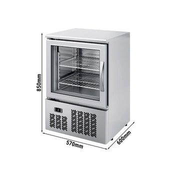 Mini zamrażarka ze stali nierdzewnej PREMIUM PLUS - 95 litrów - z 1 szklanymi drzwiami - Prime Gastro