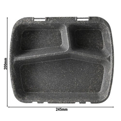 (60 sztuk) Pojemnik na posiłki wielokrotnego użytku z 3 przegrodami – 24,5 x 20 x 4,5 cm – HP4/3
