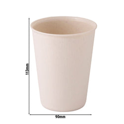 (165 sztuk) Kubki wielokrotnego użytku z żłobieniami – 400 ml – Ø 90 mm – kremowo - białe