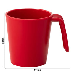 (30 sztuk) Kubek wielokrotnego użytku z uchwytem – 260 ml – czerwony