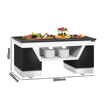 Element neutralny BELFAST - 2000 mm - blat roboczy z czarnego granitu - Prime Gastro