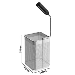 Wkład do gotowania na parze z plastykowym uchwytem pałąkowym - GN 1/6 - 140x140x250mm - 1kg