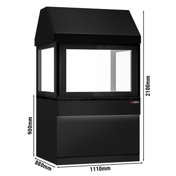 Element neutralny do grilli węglowych TORONTO - 1100 mm - czarny panel przedni - czarny granitowy blat roboczy - Prime Gastro