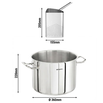 Garnek do makaronu - Ø 360 mm - włącznie z 4 sitami