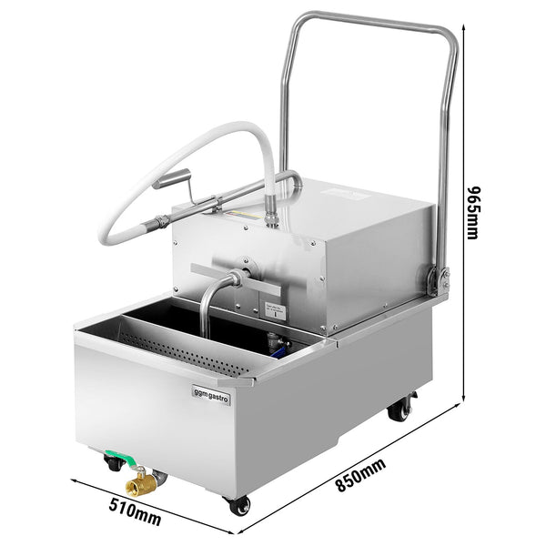 Filtr oleju do smażenia z kranikiem spustowym – 48 litrów/minutę - Prime Gastro