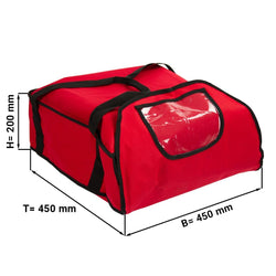 Torba termoizolacyjna do pizzy - na 5 kartonów pizzy 43x43cm - Czerwony