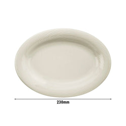 (12 sztuk) SEMPRE – Talerz/ półmisek – owalny – długość: 230 mm – kremowy