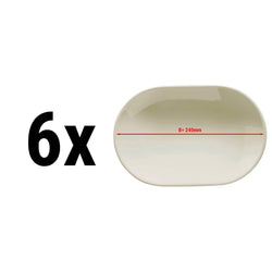 (6 szt.) TEOS - Talerz płytki - Porcelana - 240x240mm - Kremowy