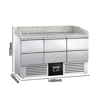 Stół chłodniczy do pizzy PREMIUM - 1400x700mm - 6 szuflad - Prime Gastro
