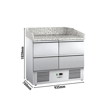 Stół chłodniczy do pizzy ECO - 935x700 mm - z 4 szufladami - Prime Gastro