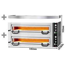 Elektryczny piec do pizzy Power – 6+6 x 34 cm – manualna obsługa – z pokrywą