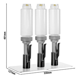 Portionspumpe - 3 - teilig - 3x 710ml Flaschen - inkl. Halterung