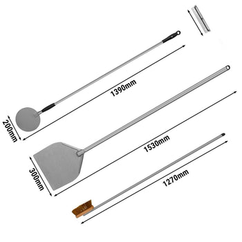(ZESTAW) Łopatki do pieca do pizzy – z szczotką do pieca do pizzy - Prime Gastro