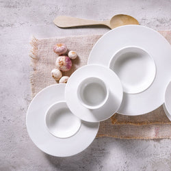 (6 szt.) Talerz do makaronu WHITE DELIGHT – porcelana – Ø 240 mm – biały
