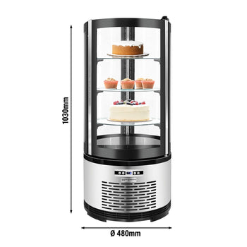 Panoramiczna witryna stołowa - 100 litrów - 480 mm - 3 półki - czarna