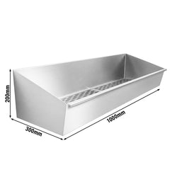 Taca do odsączania frytek, z rusztem ociekowym ze stali nierdzewnej - 1000x300mm
