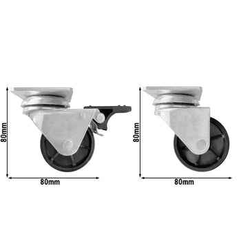 (4 szt.) Zestaw kołek do zamrażarki - z hamulcami (2 z 4) - 115x50mm - Wysokość: 70mm - Ø 48mm - kompatybilny z TTG449N, TTG466EN, TTG534EN, TTG553N