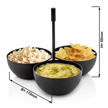 (3 szt.) Zestaw 3 misek na przekąski - czarny - Prime Gastro