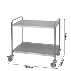Wózek do serwowania - 1000x500mm - z 2 półkami do przechowywania