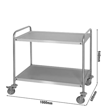 Wózek do serwowania - 1000x600mm - z 2 półkami do przechowywania - Prime Gastro