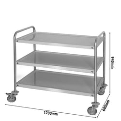 Wózek do serwowania - 1200x600mm - z 3 półkami do przechowywania