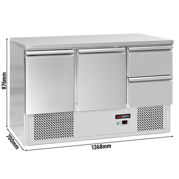 Stół chłodniczy ECO - 1370x700 mm - z 2 drzwiami i 2 szufladami - Prime Gastro