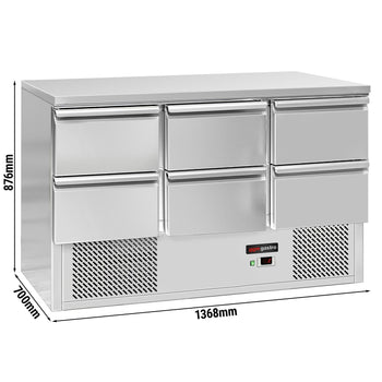 Stół chłodniczy ECO - 1370x700 mm - z 6 szufladami - Prime Gastro