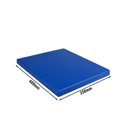 Deska do krojenia z antypoślizgowymi nóżkami – 250 x 400 mm – zgodna z normą HACCP – niebieska