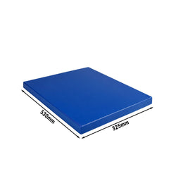 Deska do krojenia z antypoślizgowymi nóżkami – 325 x 530 mm – zgodna z normą HACCP – niebieska