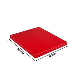 Deska do krojenia z antypoślizgowymi nóżkami – 325 x 530 mm – zgodna z normą HACCP – czerwona
