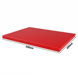 Antypoślizgowa deska do krojenia z nóżkami – 600 x 400 mm – zgodna z normą HACCP – czerwona