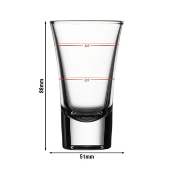 (12 sztuk) Kieliszek do likieru - SPECIALS - 60 ml - skalibrowany na 20 ml & 40 ml - Prime Gastro