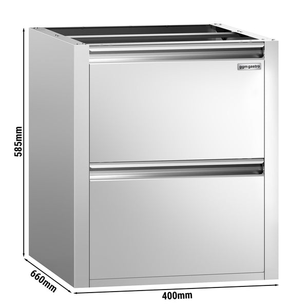 Szafka szufladowa PREMIUM - 2 szuflady - moduł podbudowy 400x660 mm - do ATK o głębokości 700 mm - Prime Gastro