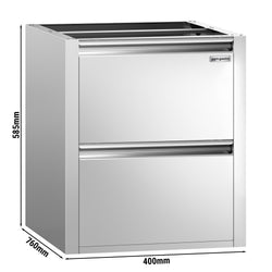 Szafka szufladowa PREMIUM - 2 szuflady - Moduł podbudowy 400x760 mm - do ATK o głębokości 800 mm