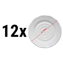 (12 szt.) CLASSICO - Spodek do filiżanki - Prostokątny - 160x160mm - Biały