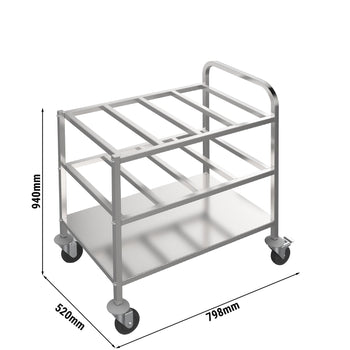 Wózek do serwowania 0,80 m - z 2 półkami do przechowywania na 12 pojemników GN1/6 każda - Prime Gastro