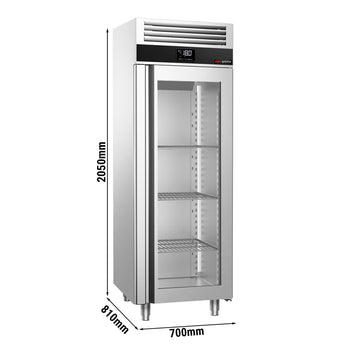 Zamrażarka ze stali nierdzewnej PREMIUM - GN 2/1 - 700 litrów - z 1 szklanymi drzwiami - Prime Gastro