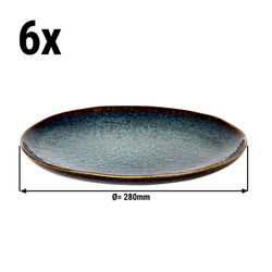 (6 sztuk) Palmer Eccentric Flat Plate - Ø 28 cm - Petrol Blue