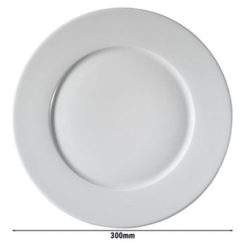 (24 szt.) PERA Biały - Porcelanowy talerz do pizzy - płaski - Ø 300 mm