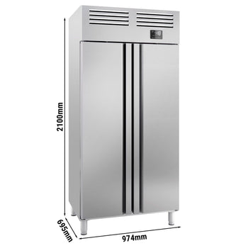 Zamrażarka ze stali nierdzewnej PREMIUM PLUS - GN 1/1 - 745 litrów - z 2 drzwiami