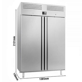 Zamrażarka ze stali nierdzewnej Premium PLUS - GN 2/1 - 1240 litrów - z 2 drzwiami