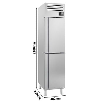 Szafa mroźnicza ze stali nierdzewnej PREMIUM PLUS - GN 1/1 - 325L - 482x695mm - 2 drzwi - chłodzenie wentylowane; LED