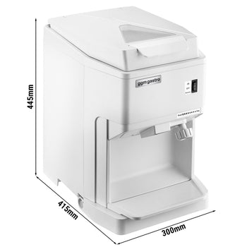 Kruszyarka do lodu płatkowego do montażu na blacie - 2 kg/min - regulowana wielkość kostek lodu - biała - Prime Gastro