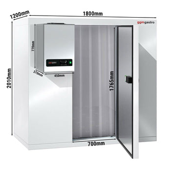 Komora mroźnicza - 1800x2100mm - 5,13m³ - włącznie z agregatem mroźniczym i kurtyną lamelową - Prime Gastro